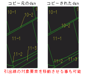 引出線の対象要素の移動も可能